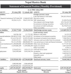 Statement of Financial Position (Monthly-Provisional)