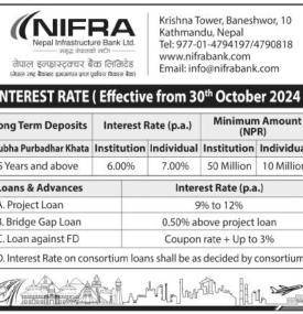 निफ्राको ब्याजदर परिवर्तन, कुन खातामा कति पुग्यो ?