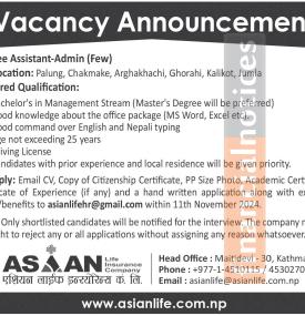 Job Opportunity: Trainee Assistant-Admin in Various Locations