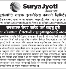 संस्थापक सेयर खरिद गर्न चाहानुहुने शेयरधनीहरुलाई जरुरी सूचना