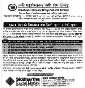 हकप्रद शेयर निष्कासन तथा बिक्री खुल्ला !!!