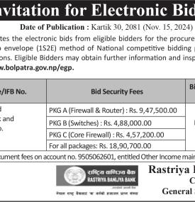 Invitation for Electronic Bids