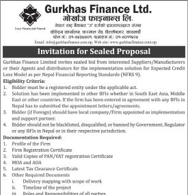 Invitation for Sealed Proposal