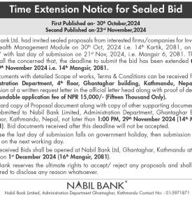 Time Extention Notice for Sealed Bid
