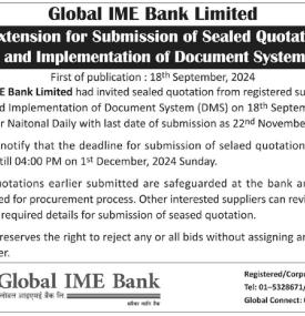 Date Extention for Submission of Sealed Quotation