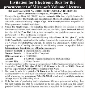 Invitation for Electronic Bids