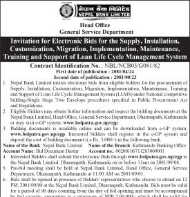Invitation for Electronic Bids