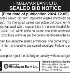 Sealed Bid Notice