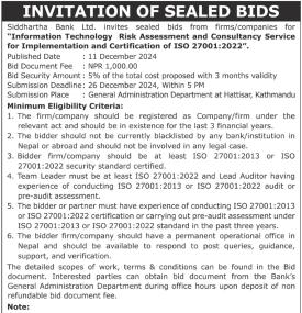 Invitation of Sealed Bids