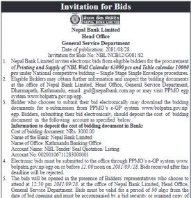 Invitation for Bids