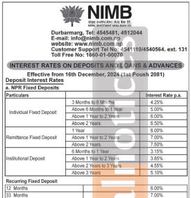 नेपाल इन्भेष्टमेण्ट मेगा बैंकको नयाँ ब्याजदर सार्वजनिक, कुन खातामा कति पुग्यो ? - Interest Rates -