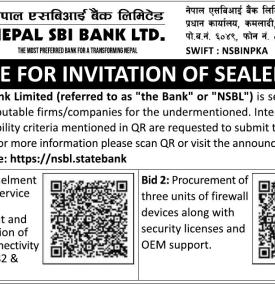 Notice for Invitation for Sealed Bids