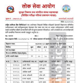 राष्ट्रिय वाणिज्य बैंकको परीक्षाको नतिजा प्रकाशिन सम्बन्धी सूचना -