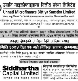 हकप्रद शेयरको आवेदन दिने अन्तिम म्याद !