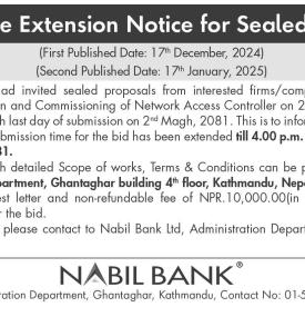 Time Extention Notice for Sealed Bid