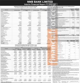 एनएमबि बैंकको दोस्रो त्रैमासमा खुद नाफा साढे ४५ प्रतिशतले बढेर २ अर्ब ३५ लाख  रुपैयाँ - Q2  Report -