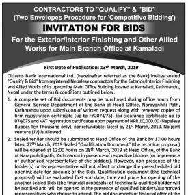 Invitation for Bids