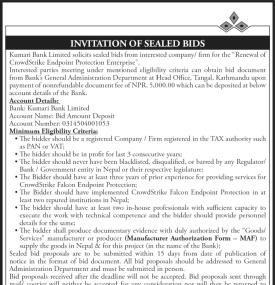 Invitation of Sealed Bids