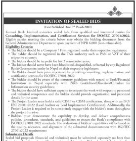 Invitation of Sealed Bids