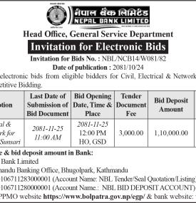 Invitation for Electronic Bids