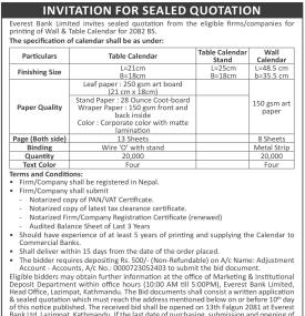 Invitation for Sealed Quotation
