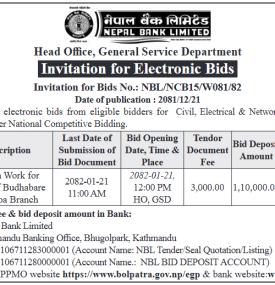 Invitation for Electronic Bids