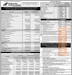 Progressive Finance has posted a net profit of Rs 90.44 million and published its 3rd quarter