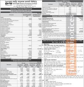 Samriddhi Finance has posted a net loss of Rs 35.70 million and published its 3rd quarter