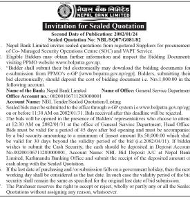 Invitation for Sealed Quotation