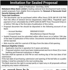 Invitation for Sealed Proposal