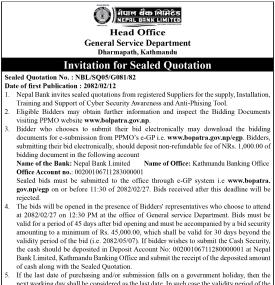 Invitation for Sealed Quotation