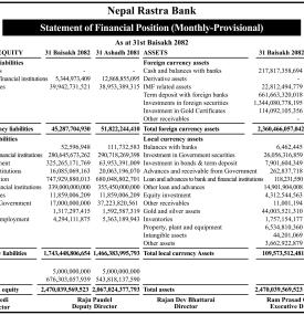 Statement of Financial Position (Monthly-Provisional)