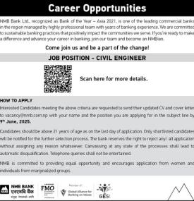 Career Opportunity at NMB Bank -