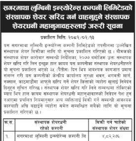 संस्थापक शेयर खरिद गर्न चाहानुहुने संस्थापक शेयरधनीहरुलाई जरुरी सूचना