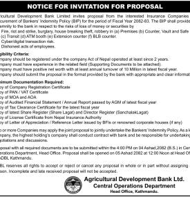 Notice for Invitation for Proposal
