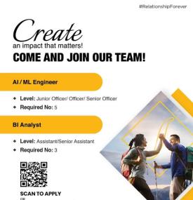 Siddhartha Bank Announces Exciting Job Opportunities in AI/ML and BI Fields
