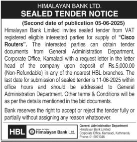 Sealed Tender Notice