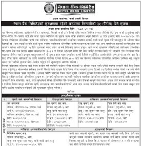 नेपाल बैंकको सुरक्षणमा रहेको घरजग्गा लिलामीको ३५ दिने सूचना