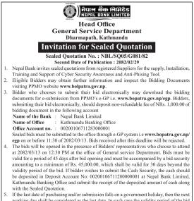 Invitation for Sealed Quotation
