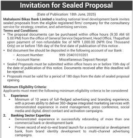 Invitation for Sealed Proposal