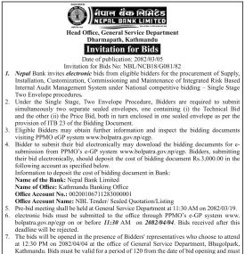 Invitation for Bids