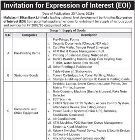 Invitation for Expression of Interest