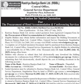 Invitation for Sealed Quotation