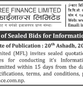 Notice of Invitation of Sealed Bids