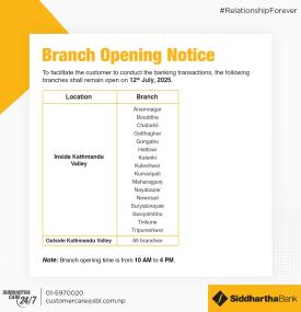 Branch Opening Hours