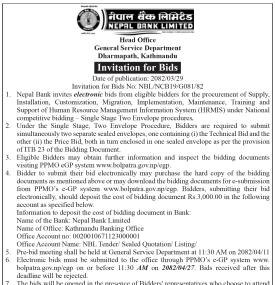 Invitation for Bids