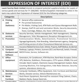 Expression of Interest (EOI)