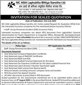 Invitation  for Sealed Quotation