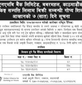 गोप्य शिलबन्दी बोलपत्र आव्हानको ७ दिने सूचना