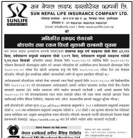 अवितरित हकप्रद शेयरको बाँडफाँड तथा रकम फिर्ता भुक्तानी सम्बन्धी सूचना
